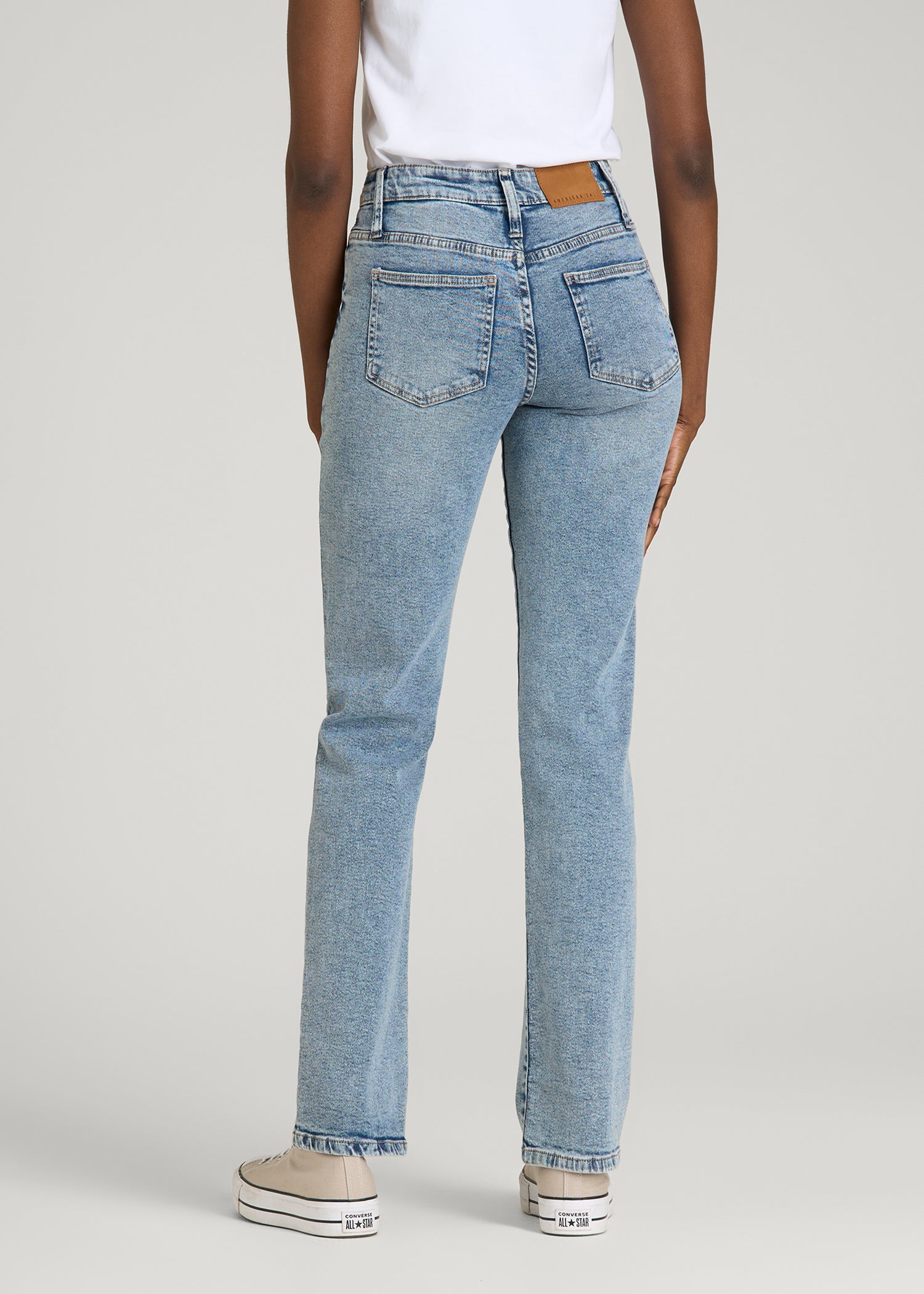 Harper High-Rise Straight Stretch Jeans for Tall Women in Perfect Blue