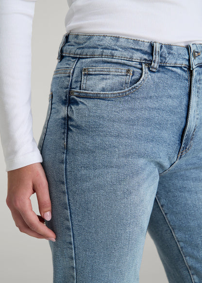 Harper High-Rise Straight Stretch Jeans for Tall Women in Perfect Blue