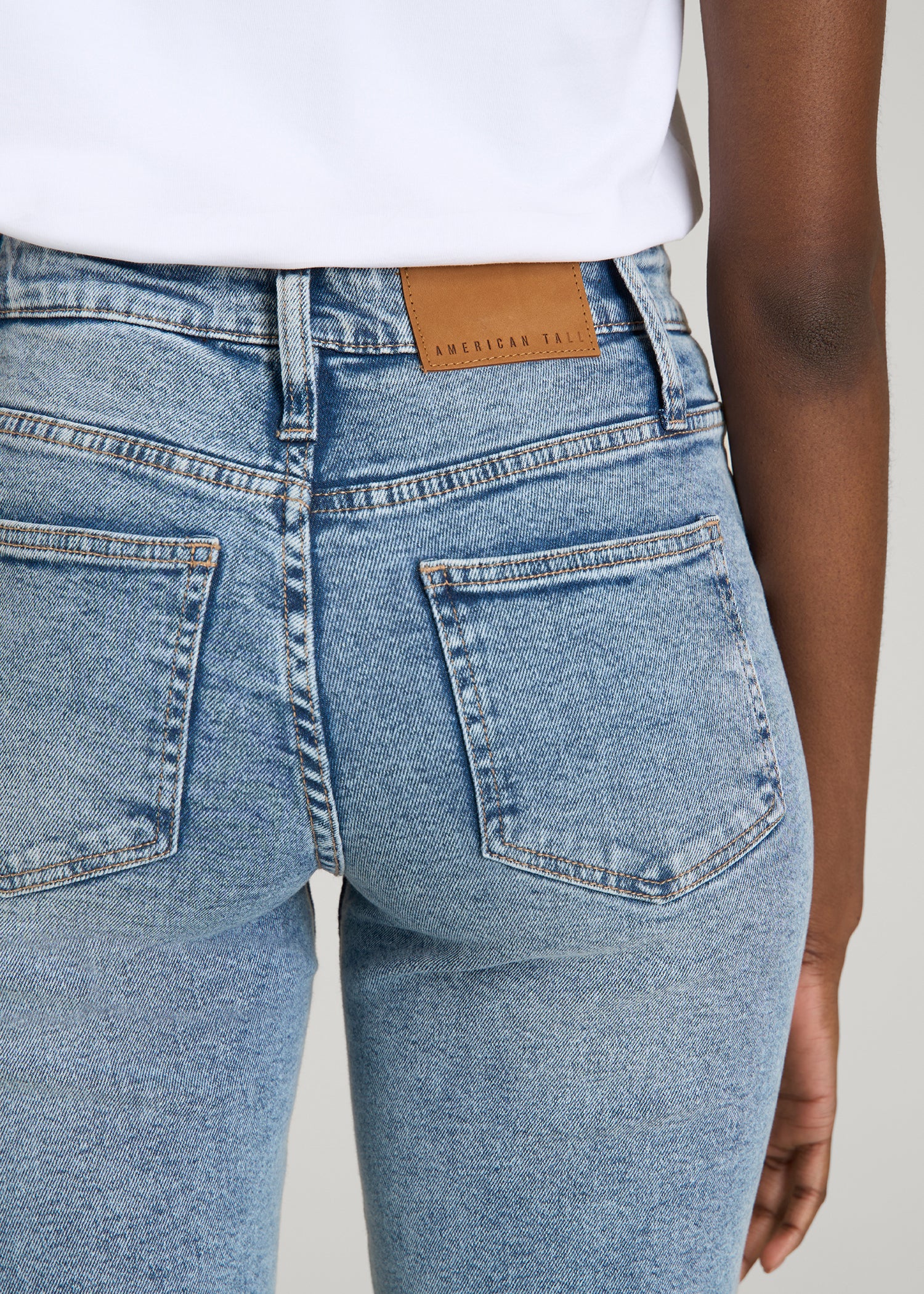 Harper High-Rise Straight Stretch Jeans for Tall Women in Perfect Blue