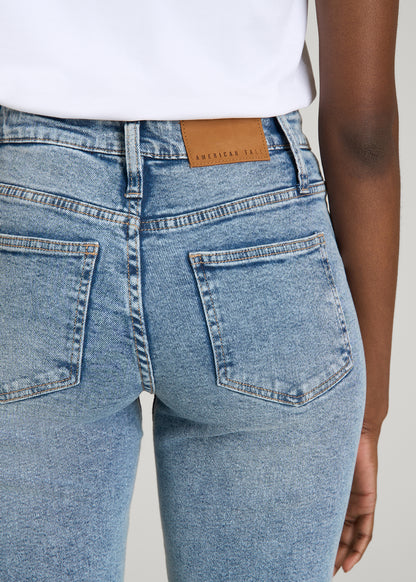 Harper High-Rise Straight Stretch Jeans for Tall Women in Perfect Blue