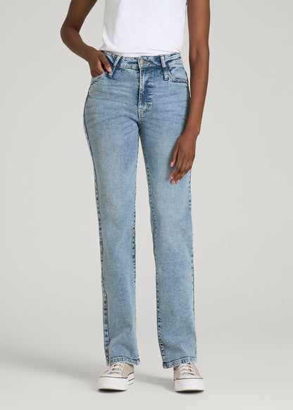 Harper High-Rise Straight Stretch Jeans for Tall Women in Perfect Blue
