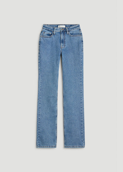 Harper High-Rise Straight Stretch Jeans for Tall Women in Perfect Blue