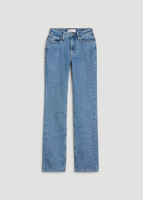 Harper High-Rise Straight Stretch Jeans for Tall Women in Perfect Blue