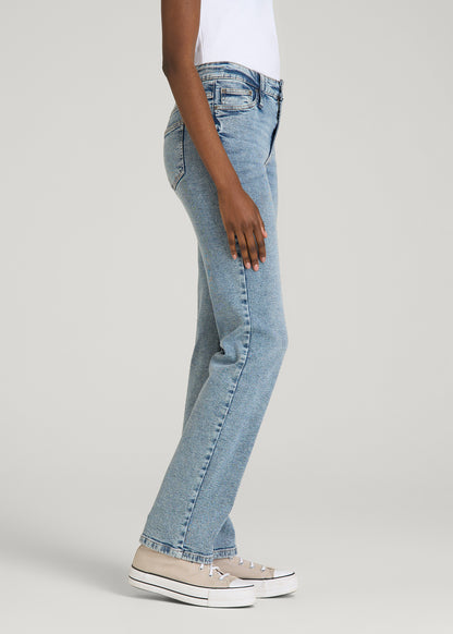 Harper High-Rise Straight Stretch Jeans for Tall Women in Perfect Blue