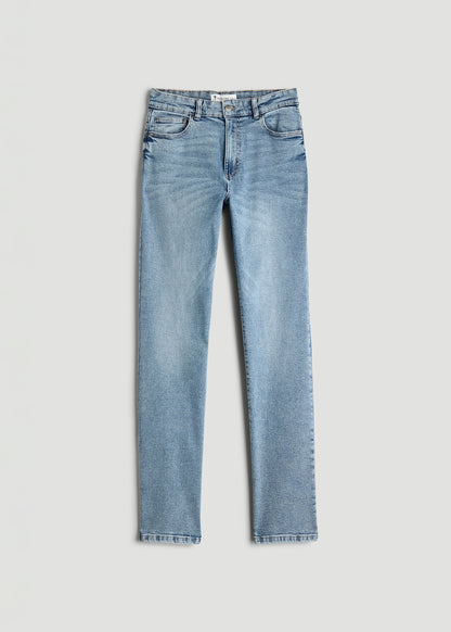 Harper High-Rise Straight Stretch Jeans for Tall Women in Perfect Blue