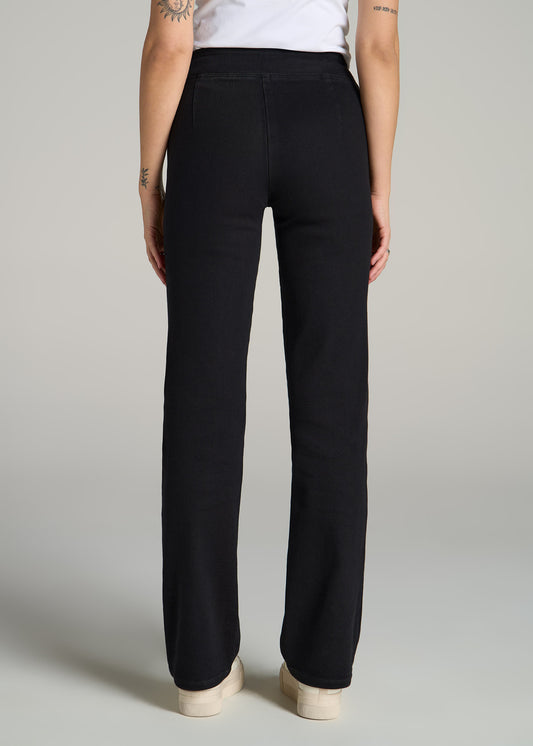 Harper Pull-on Straight Leg Tall Women's Jeans in Washed Black