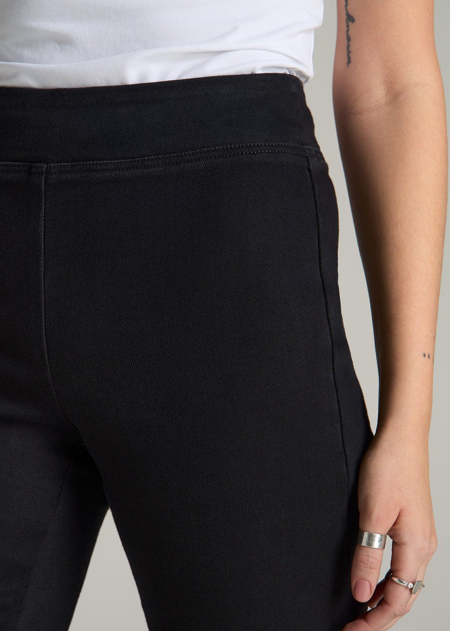 Harper Pull-on Straight Leg Jeans for Tall Women in Washed Black