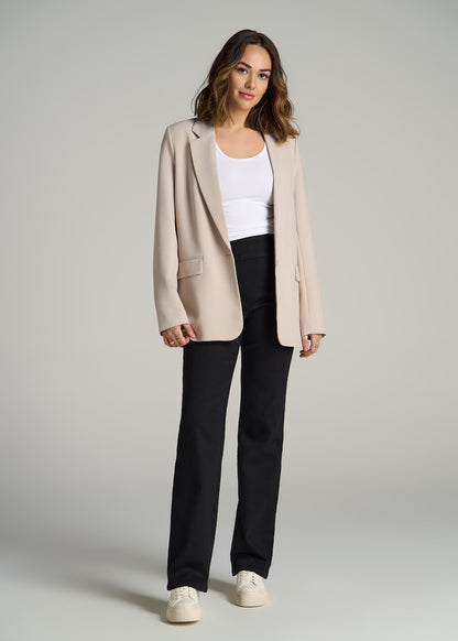 Harper Pull-on Straight Leg Jeans for Tall Women in Washed Black