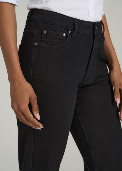Harper High-Rise Straight Stretch Jeans for Tall Women in Black