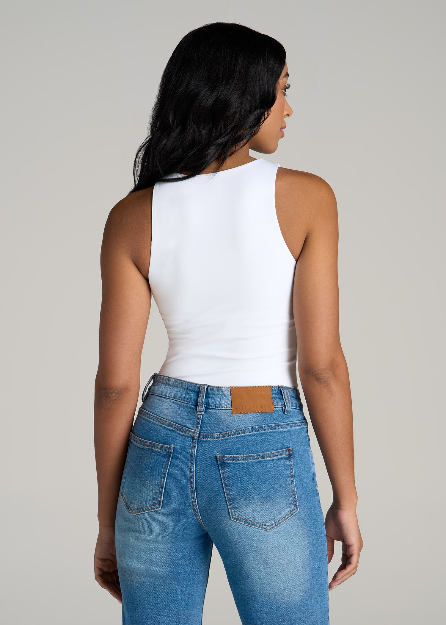 High Crewneck Sleeveless Bodysuit for Tall Women | American Tall