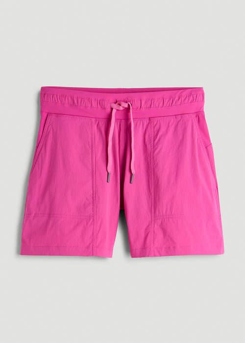 High Rise After Practice Short for Tall Women in Magenta