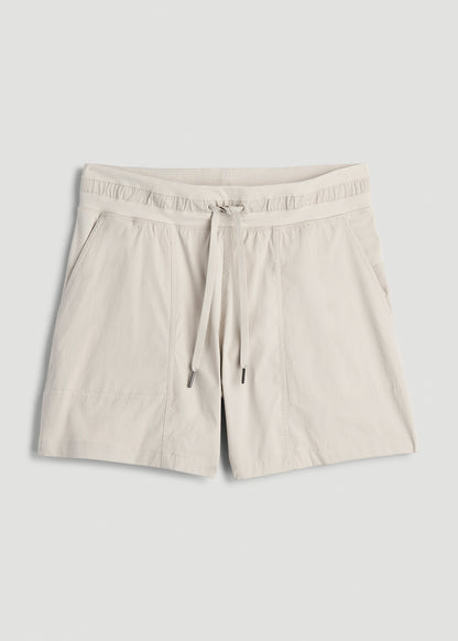 High Rise After Practice Short for Tall Women in Stone