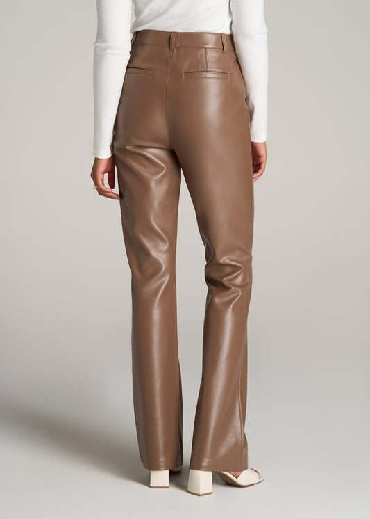 American-Tall-Women-High-Rise-Flare-Faux-Leather-Pant-Aztec-Brown-back