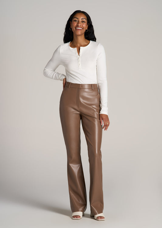 American-Tall-Women-High-Rise-Flare-Faux-Leather-Pant-Aztec-Brown-full