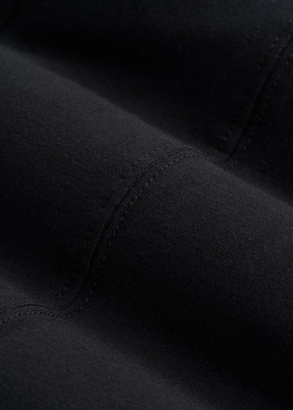 High Rise Split Flare Cotton Leggings for Tall Women in Black