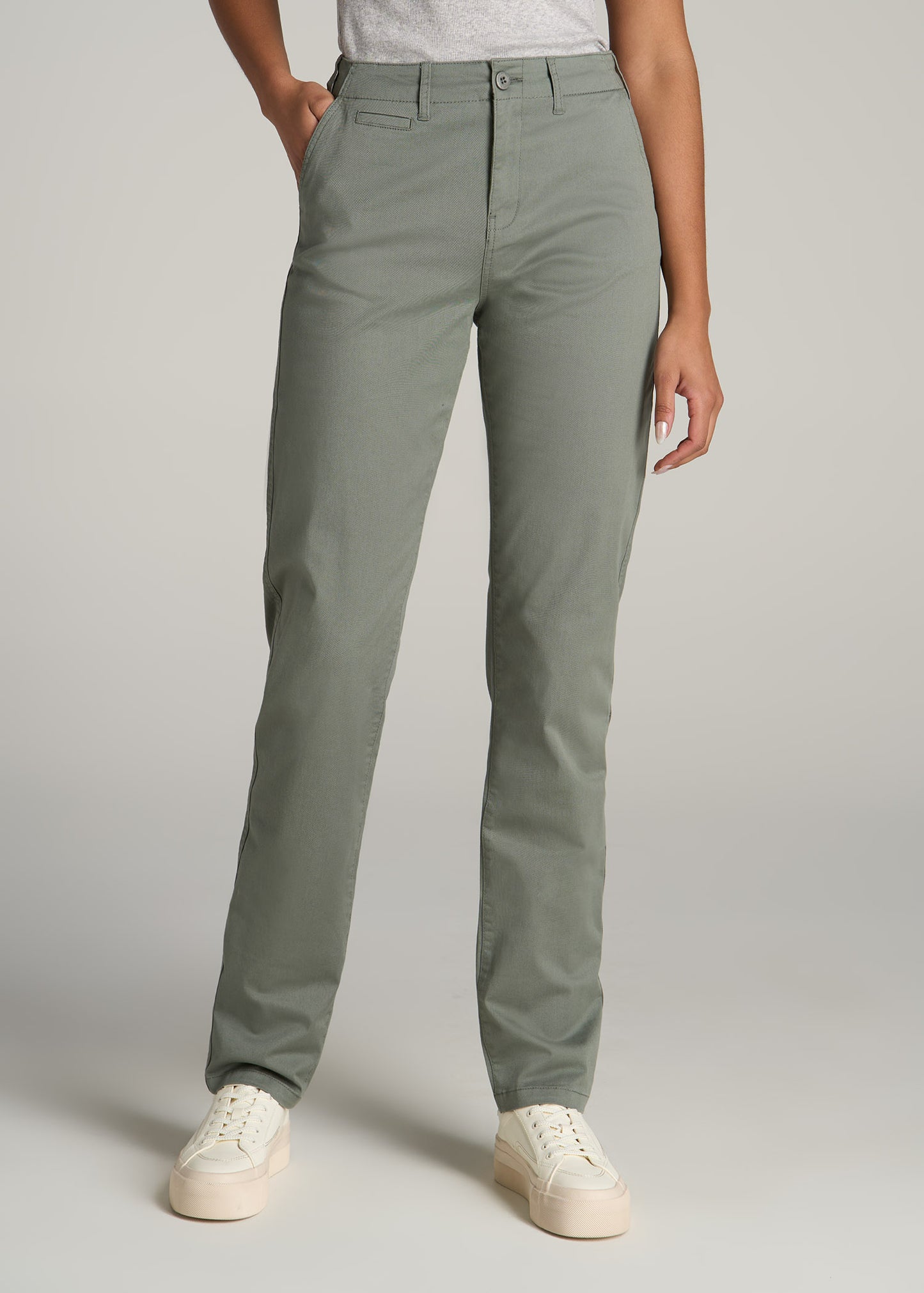 Tall Green High Waisted Pocket Detail Pants