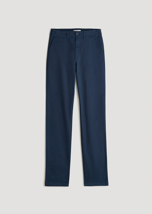 High Rise Tapered Chino Pants for Tall Women in Marine Navy
