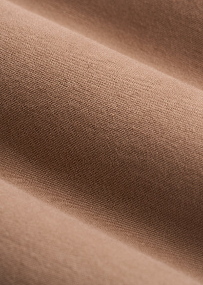 High Rise Wide-Leg Flat Front Chino Pants for Tall Women in Fawn