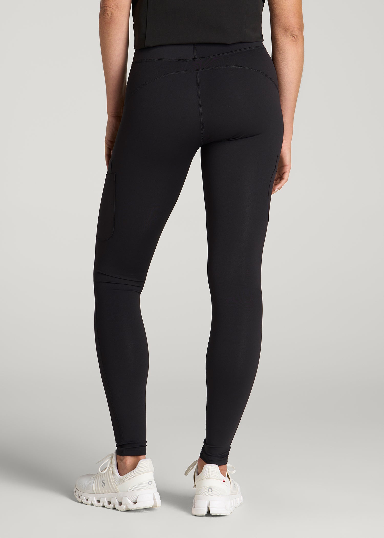 High Waisted Scrub Legging for Tall Women in Black
