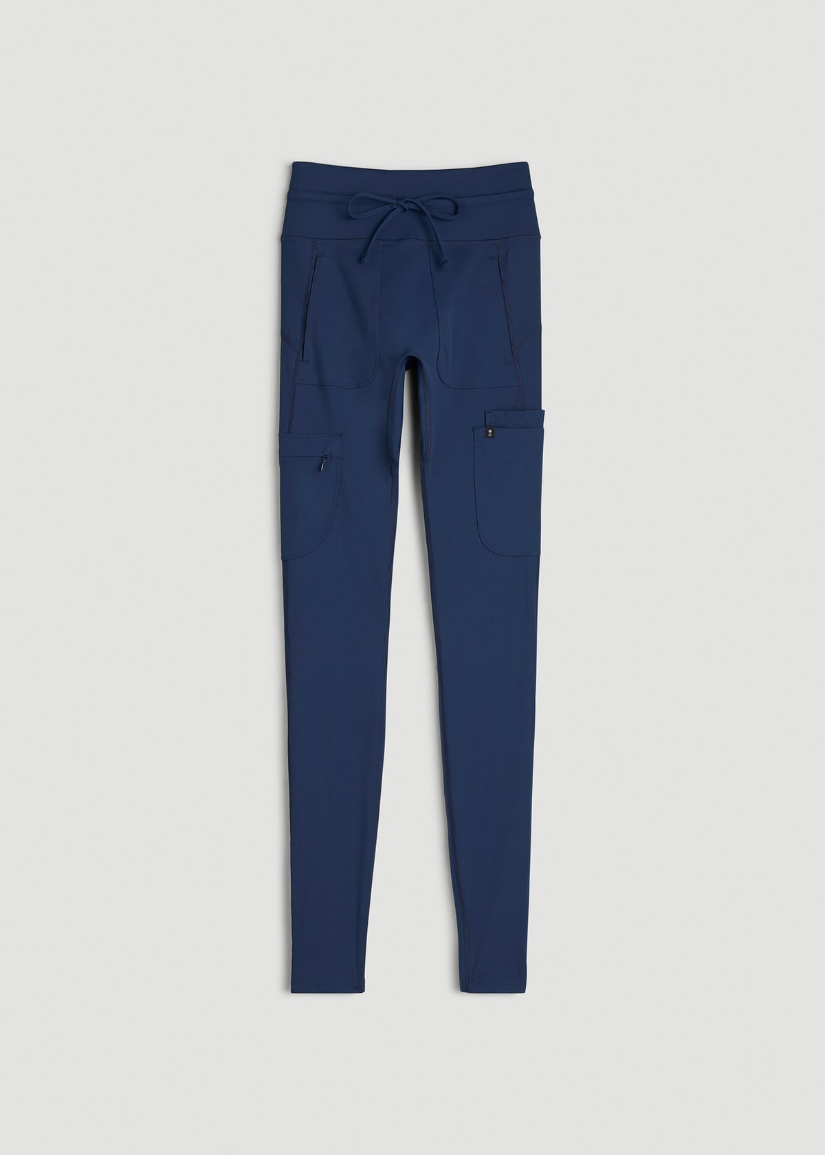 High Waisted Scrub Leggings for Tall Women in Navy Blue