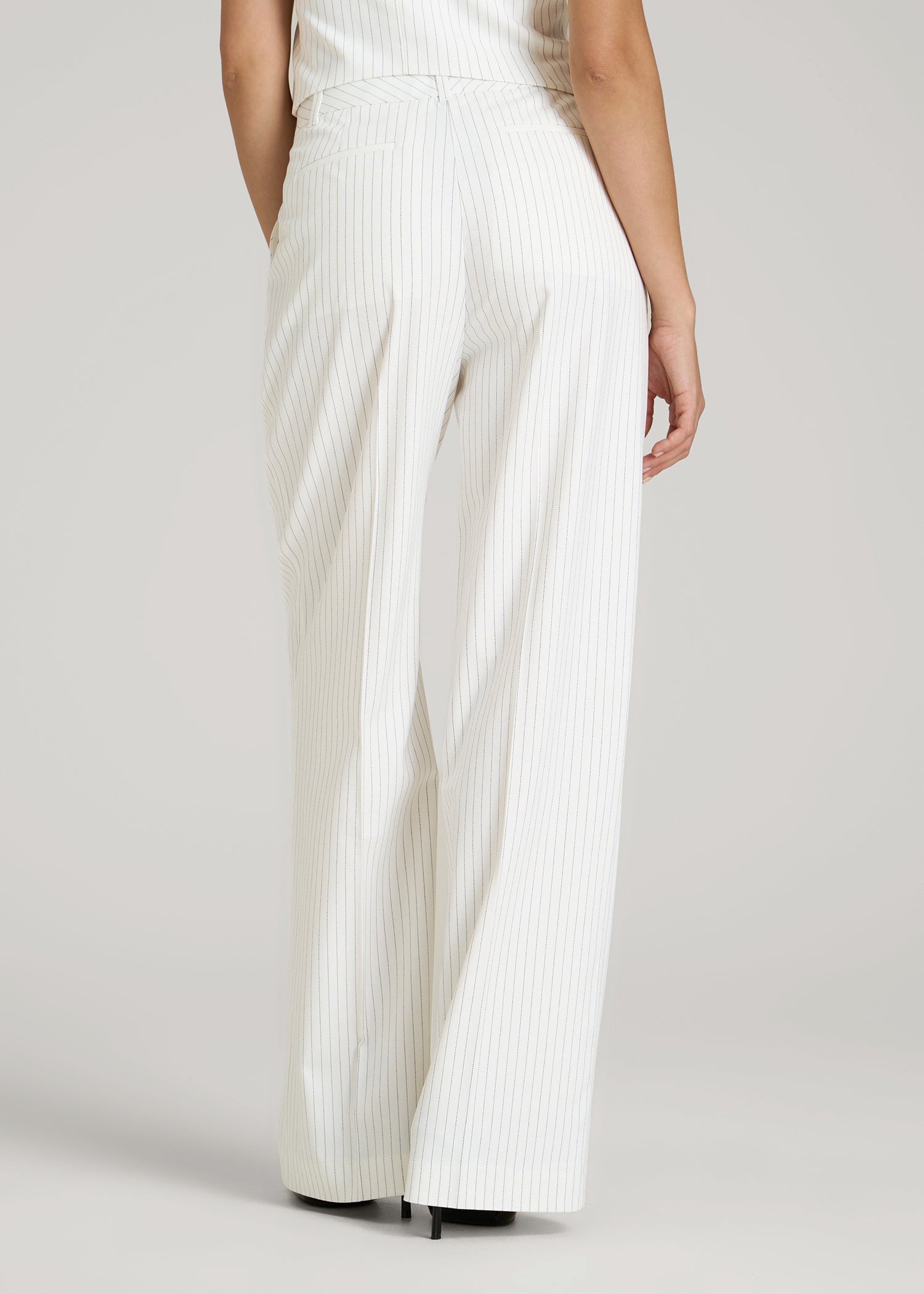 white dress trousers for women Eve Pants Taupe And White High Rise Wide Leg Pleated