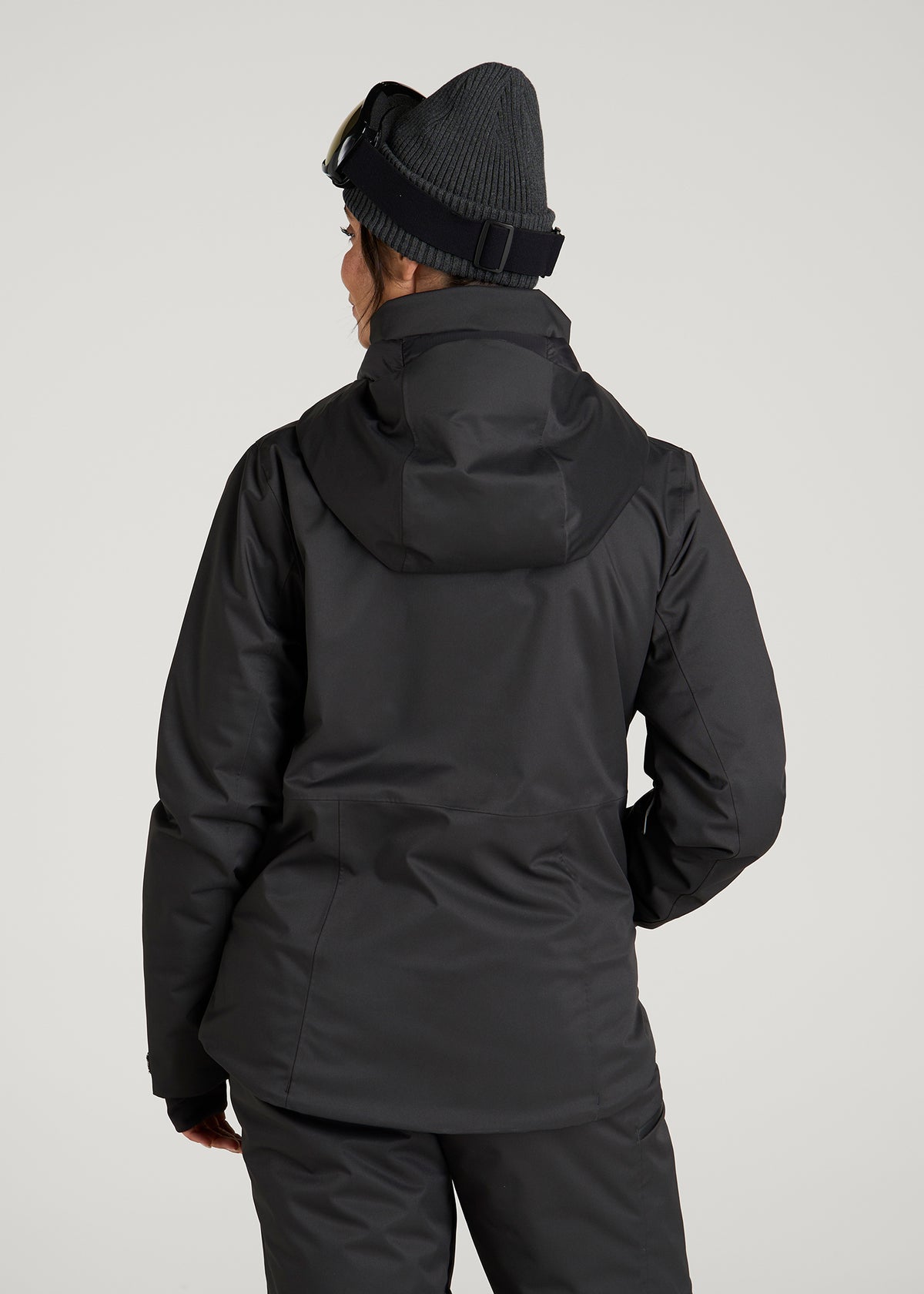 Insulated Ski Jacket for Tall Women in Black