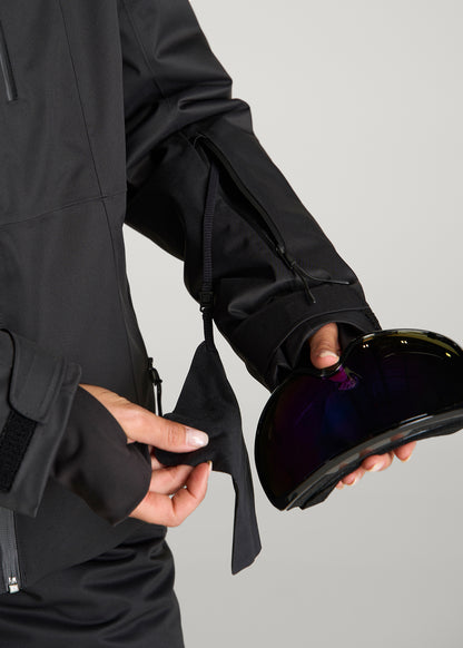Insulated Ski Jacket for Tall Women in Black
