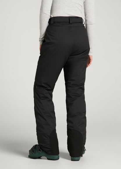 Insulated Ski Pants for Tall Women in Black