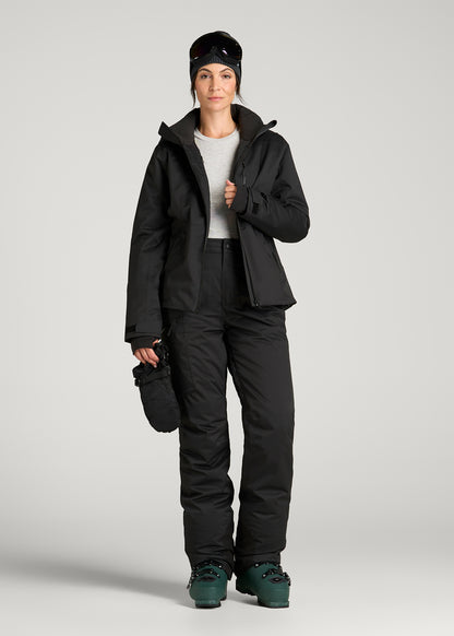 Insulated Ski Pants for Tall Women in Black