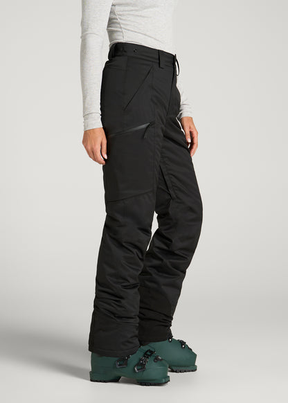 Insulated Ski Pants for Tall Women in Black