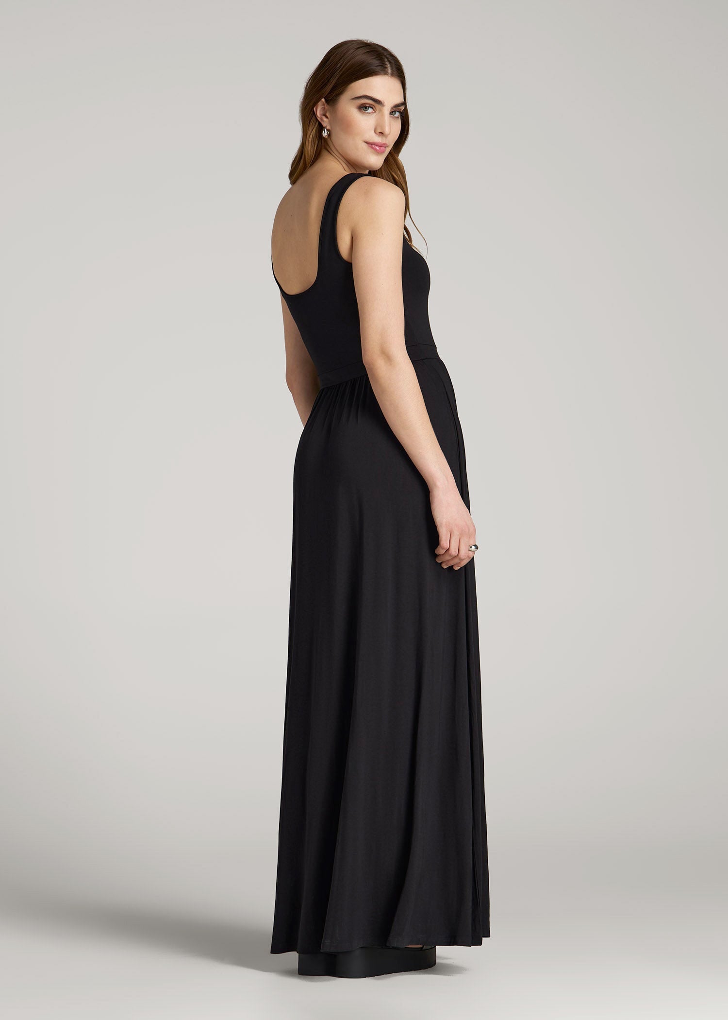 Jersey Tank Maxi Dress with Pockets for Tall Women in Black M / Tall / Black Jersey Tank Maxi Dress with Pockets for Tall Women in Black M / Tall / Black