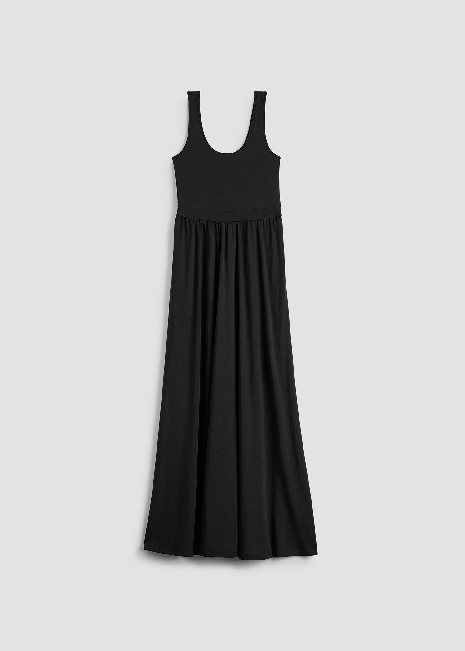 Jersey Tank Maxi Dress with Pockets for Tall Women in Black