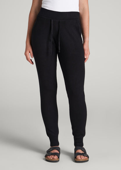 Knit Lounge Joggers for Tall Women in Black