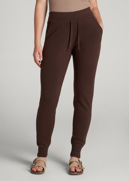 Knit Lounge Joggers for Tall Women in Chocolate