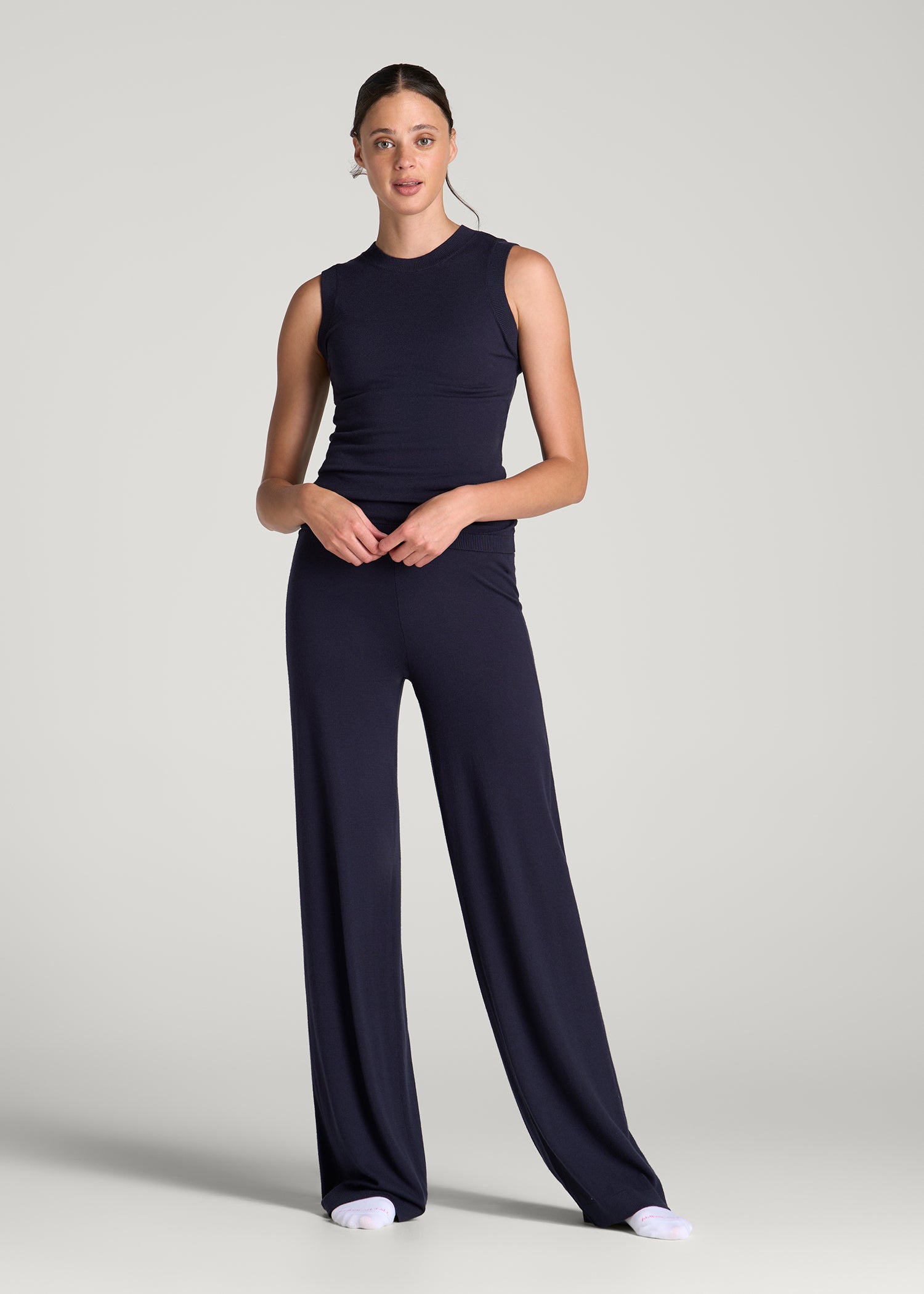 Knit Lounge Tank for Tall Women in Royal Navy