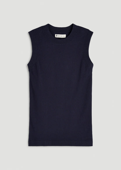 Knit Lounge Tank for Tall Women in Royal Navy
