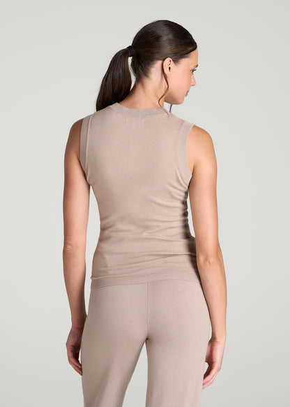 Knit Lounge Tank for Tall Women in Simply Taupe