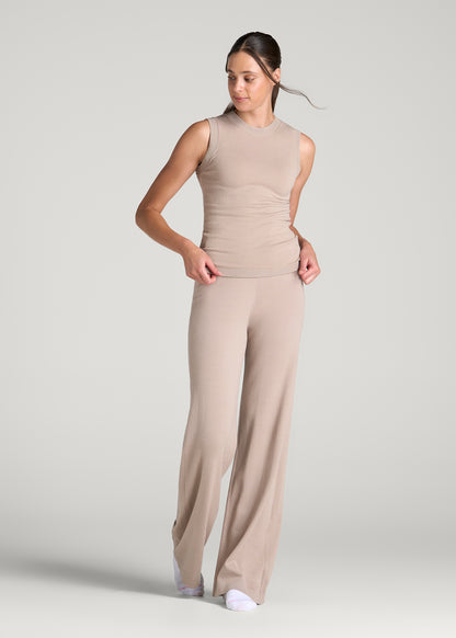 Knit Lounge Tank for Tall Women in Simply Taupe