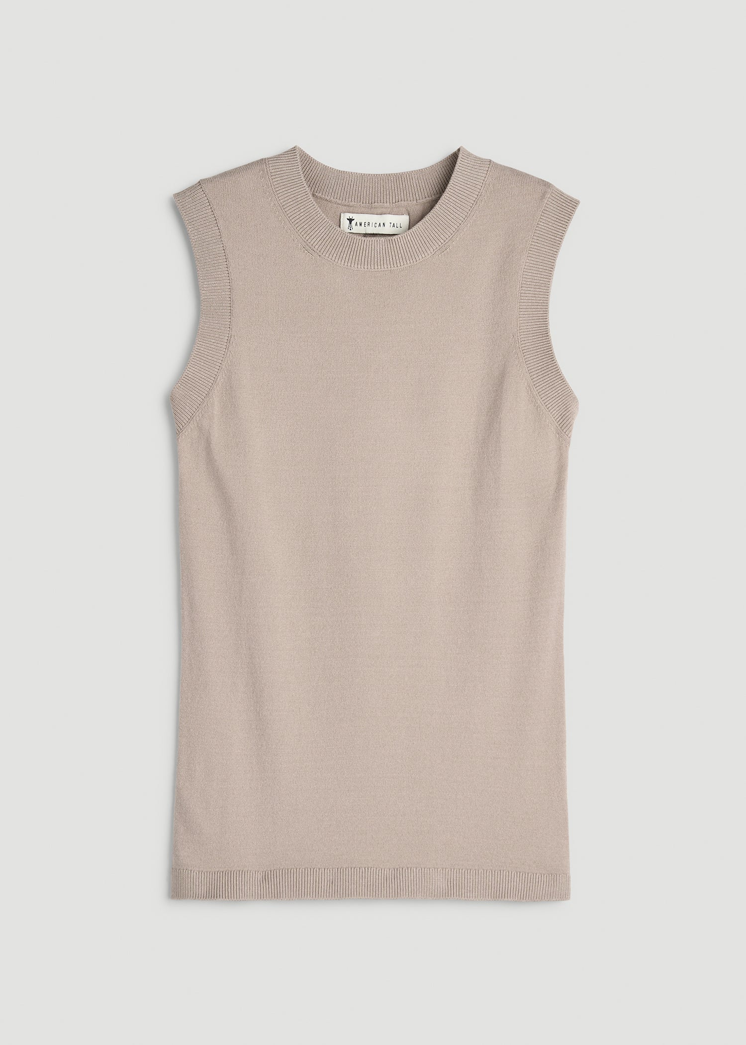 Knit Lounge Tank for Tall Women in Simply Taupe