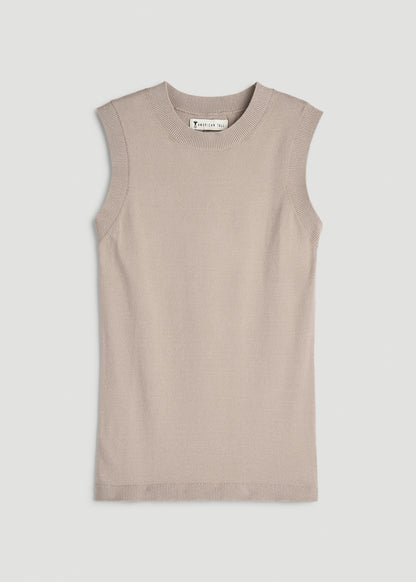 Knit Lounge Tank for Tall Women in Simply Taupe