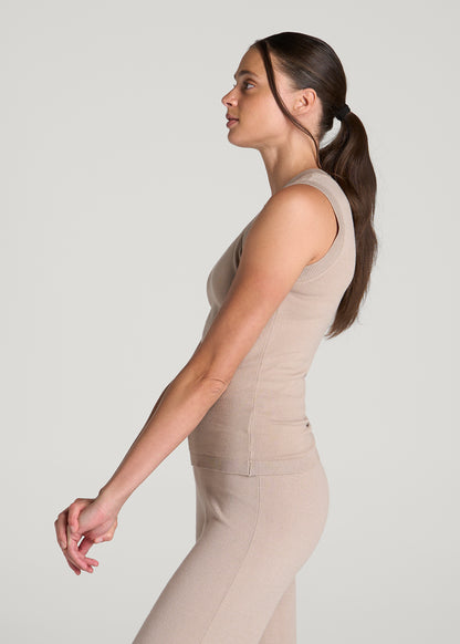Knit Lounge Tank for Tall Women in Simply Taupe