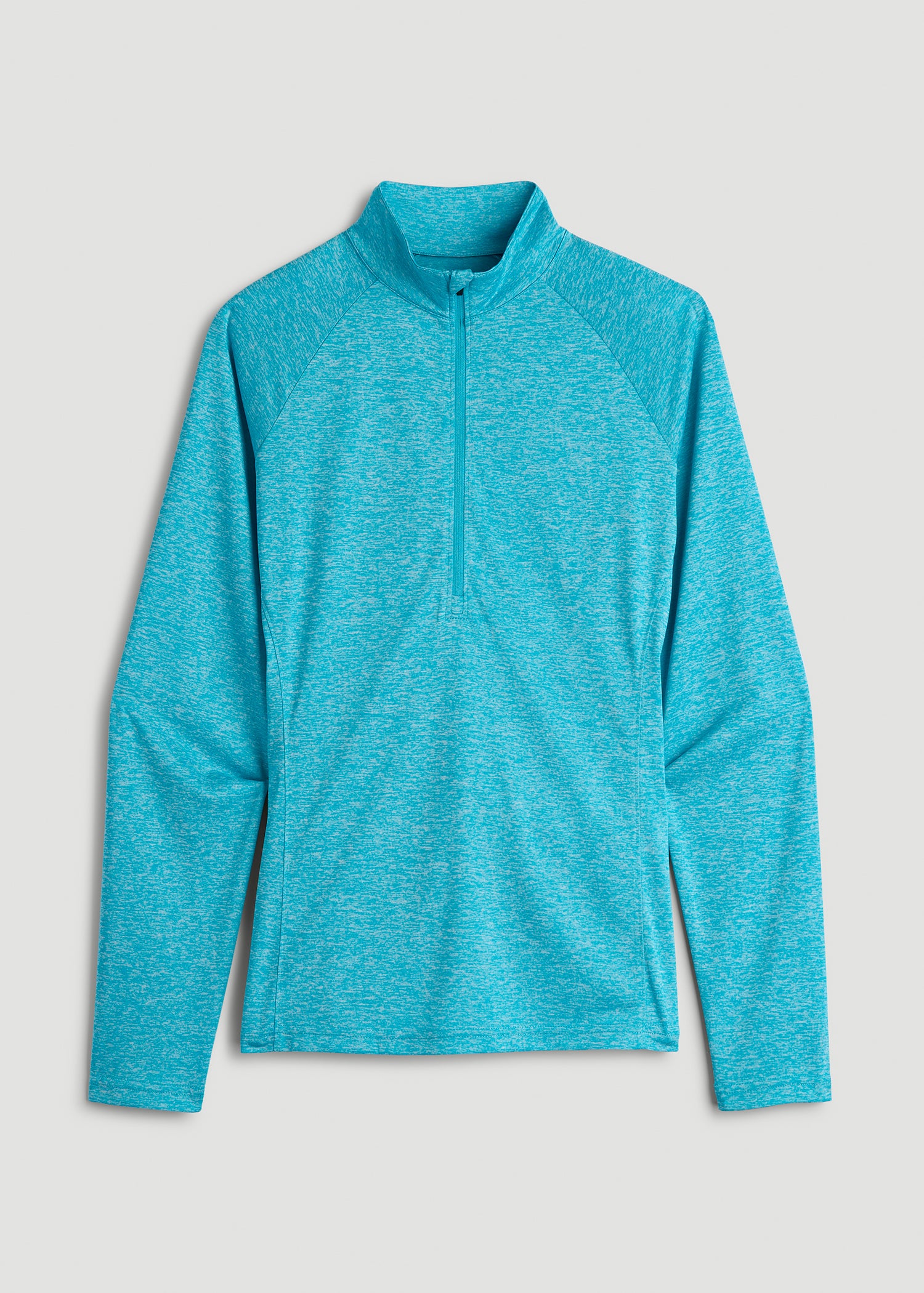 Long Sleeve Active Half-Zip Pullover Jacket for Tall Women in Scuba Blue Mix
