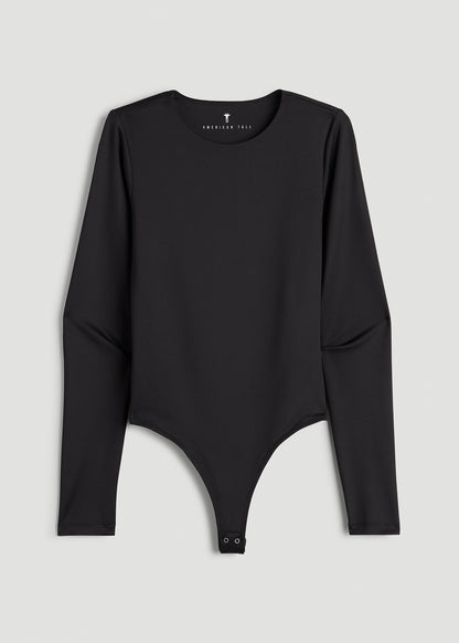 Long Sleeve Bodysuit for Tall Women in Black
