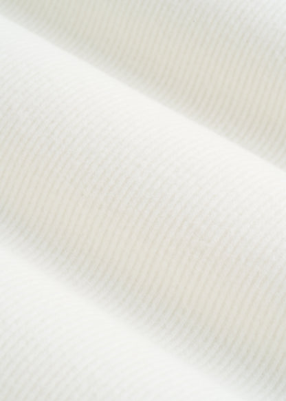 Long Sleeve Ribbed Crewneck Henley Shirt for Tall Women in Cream