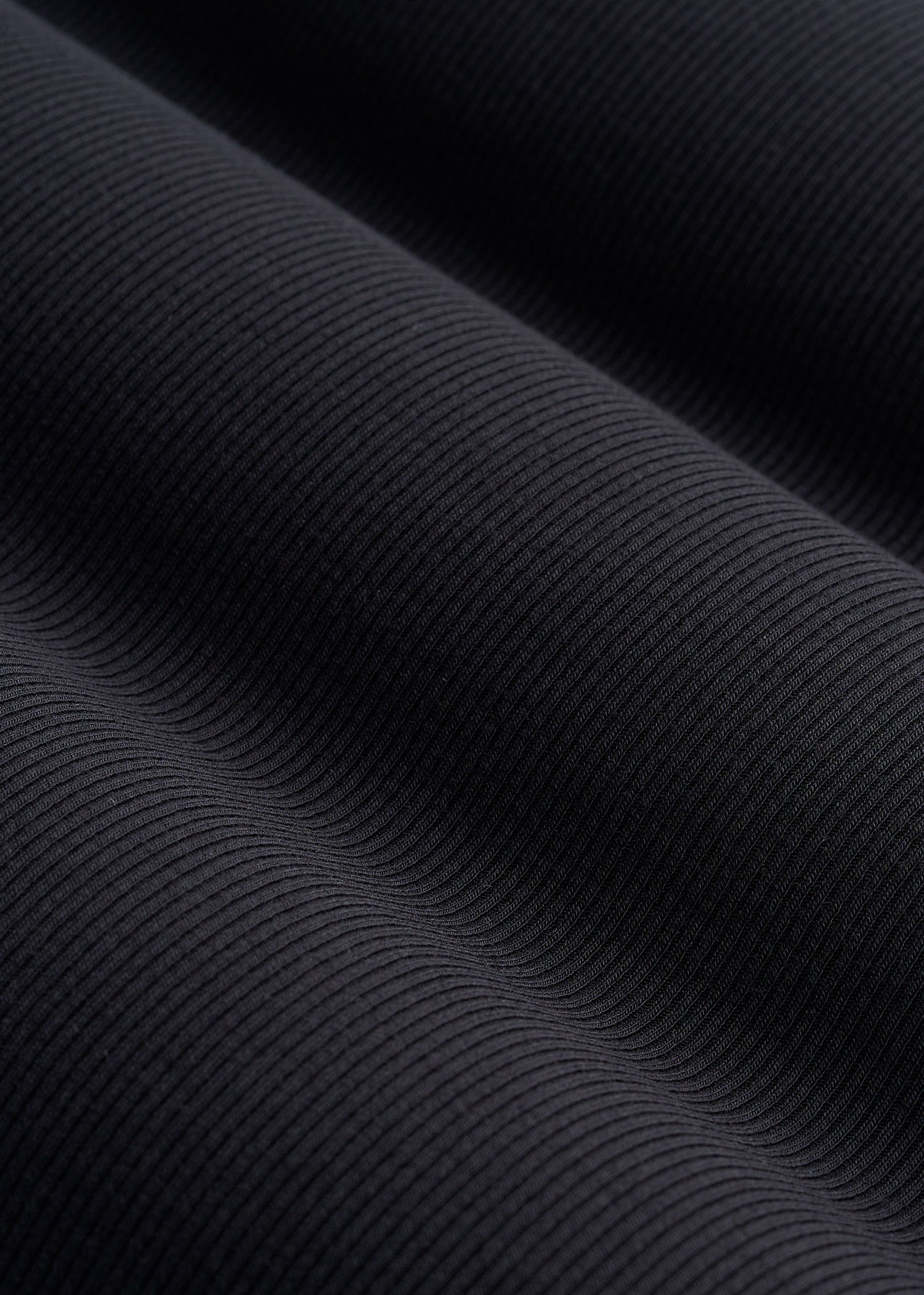 Long Sleeve Ribbed Square Neck Top for Tall Women in Black