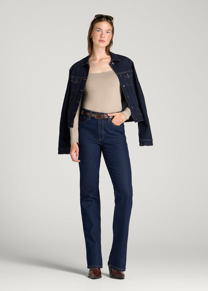 Long Sleeve Square Neck Bodysuit for Tall Women in Cobblestone
