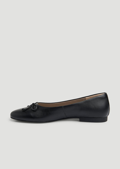 Leather Ballet Flat for Tall Women in Black