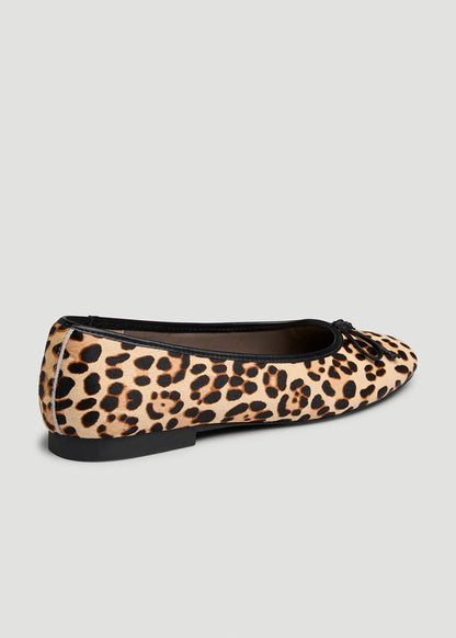 Leather Ballet Flat for Tall Women in Leopard Print