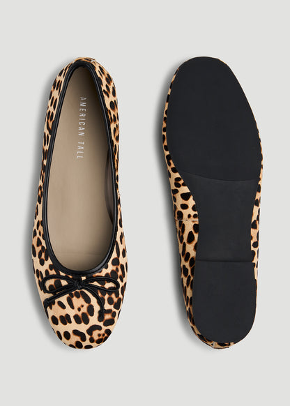 Leather Ballet Flat for Tall Women in Leopard Print