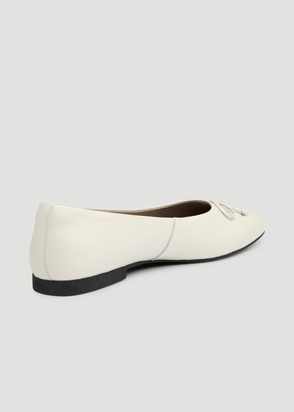 Leather Ballet Flat for Tall Women in Oatmeal
